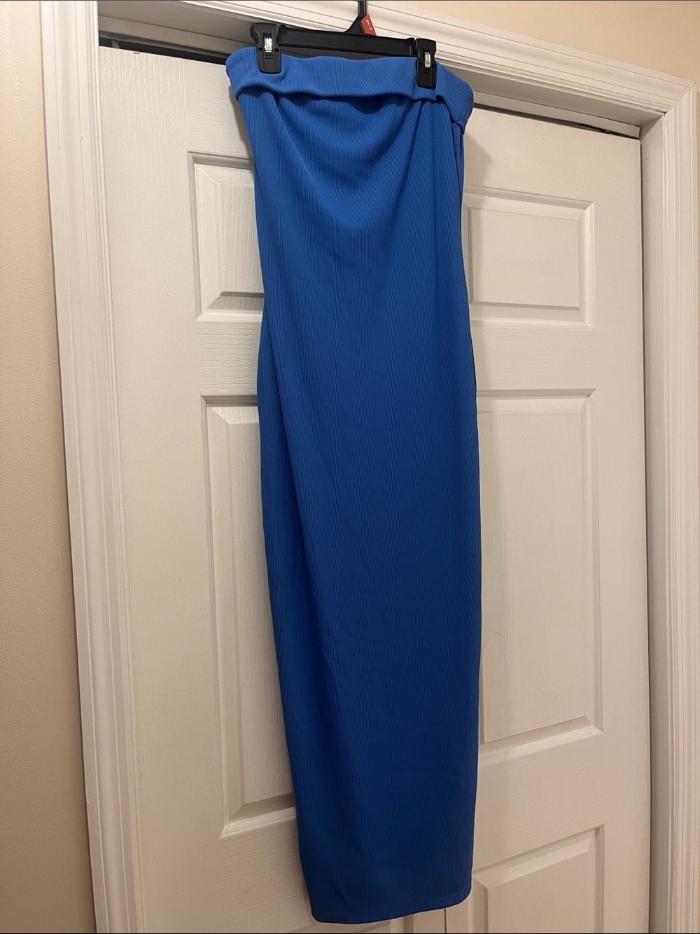 Blue Strapless Tube Dress
